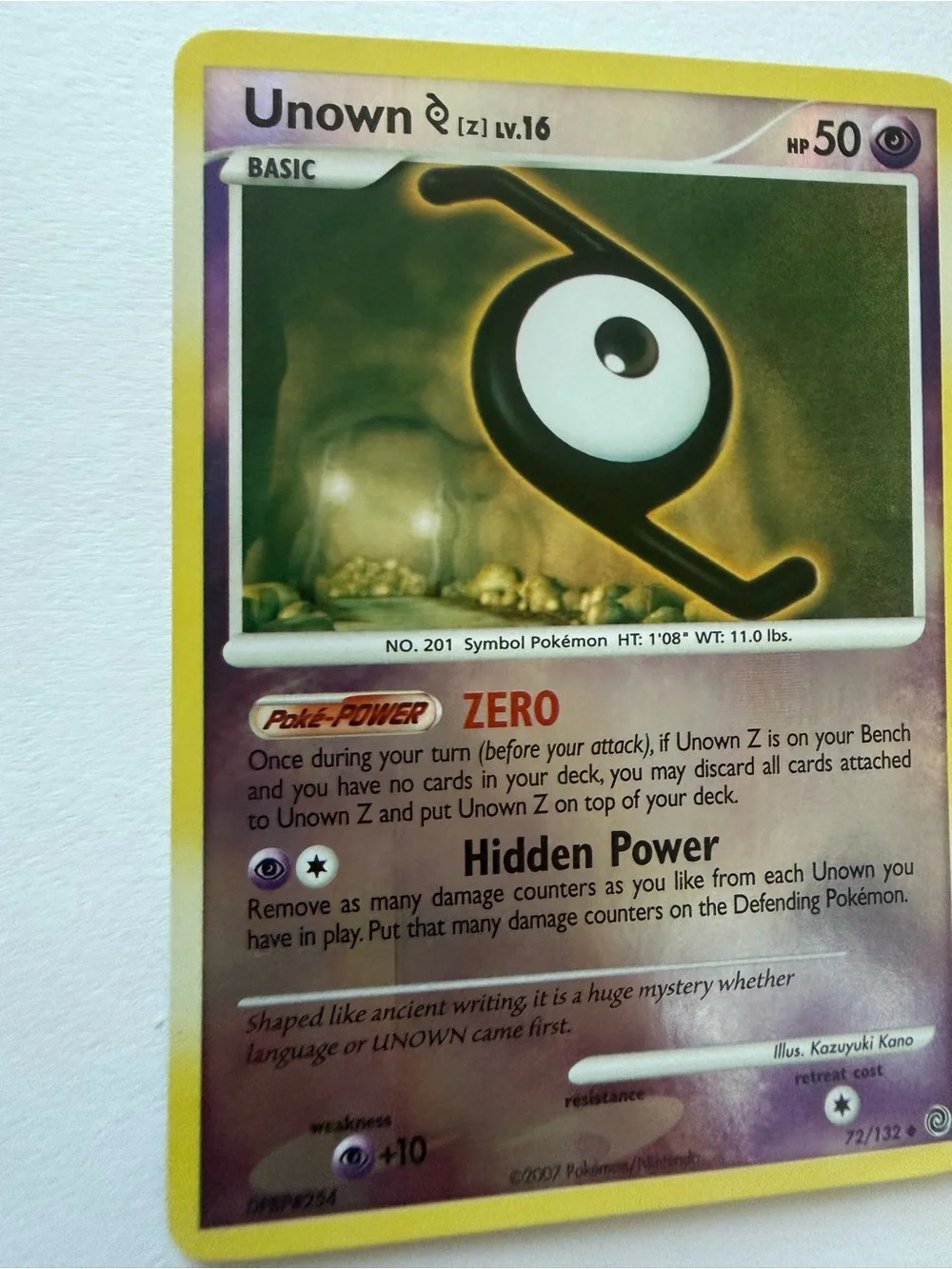 Pokemon Card - Unown [Z] Secret Wonders 72/132 Uncommon Reverse Holo LP